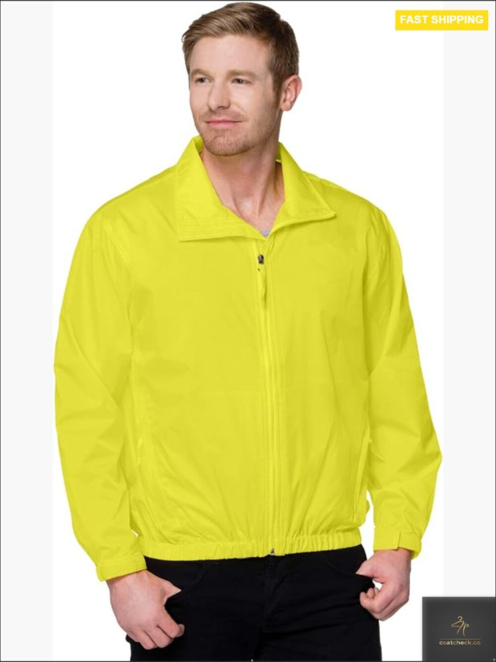 Men's Lightweight Windbreaker Zip Up Jacket with Hood Water Resistant Big & Tall